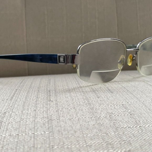 Liz Claiborne Men Eyeglasses Frame Navy Blue/Gunmetal Half Rim Glasses 53[]18 - Picture 2 of 12